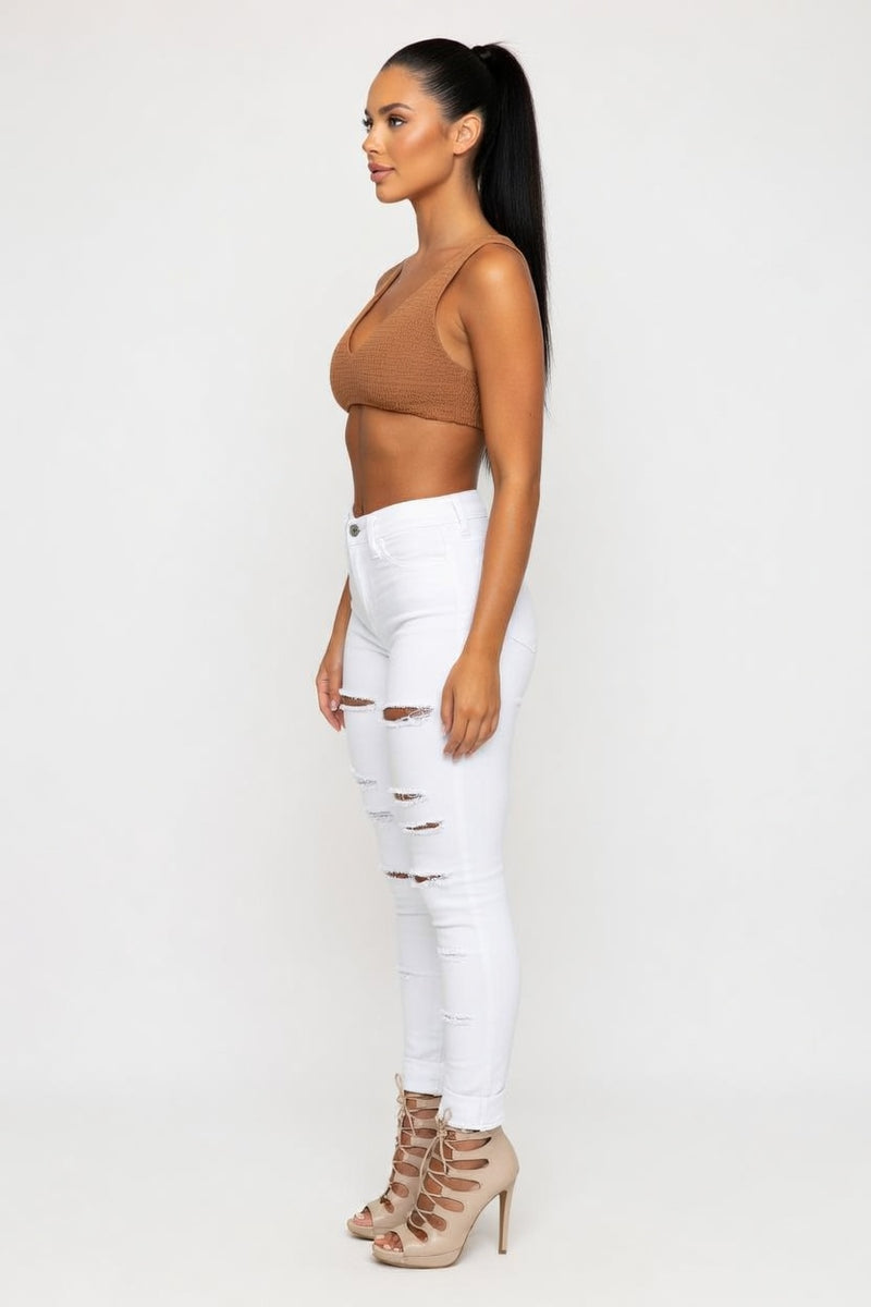 Ripped Pencil Jeans — side view