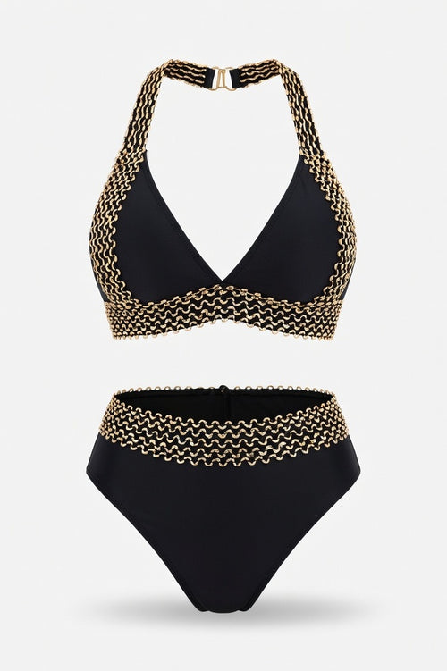 High Waist Bikini Set — Black