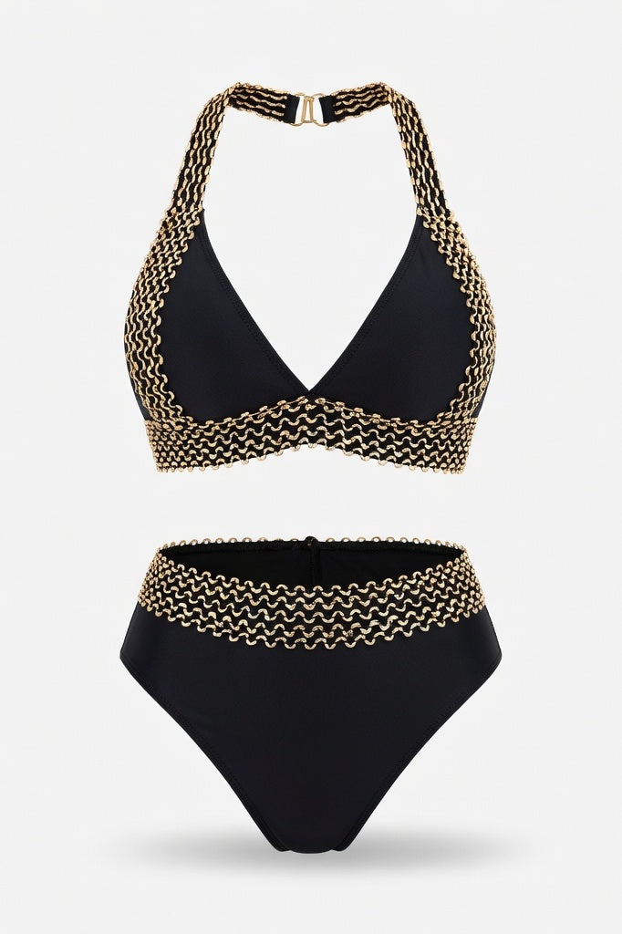 High Waist Bikini Set — Black