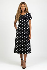 Printed Swing Dress — Black