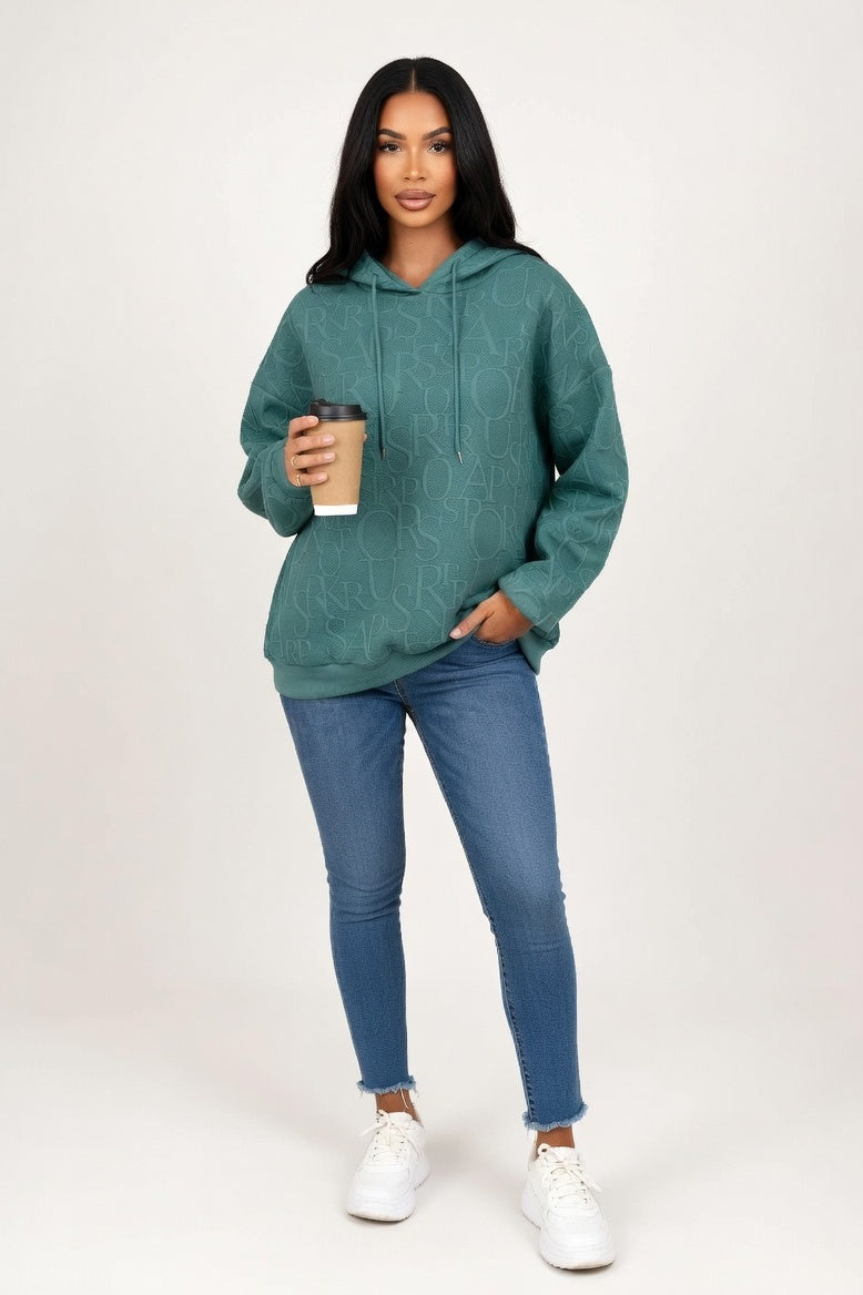 Hooded Cotton Sweatshirt — Green