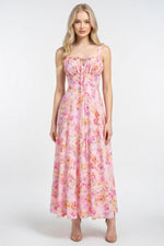 Printed Halter Midi Dress — front view