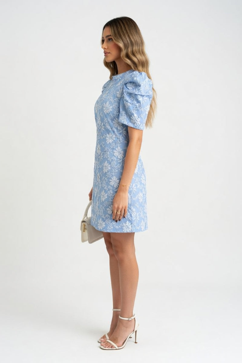 Daisy Embossed Fishtail Dress — side view