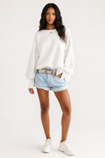 Slit Detail Sweatshirt — Off White