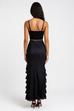 Gothic Fishtail Maxi Skirt — back view
