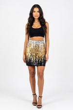 Sequin Mini Skirt — Silver Gold