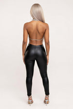 Chain Detail Halter Top — back view