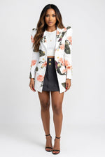 Printed Blazer & Skirt Co-ord Set — Black