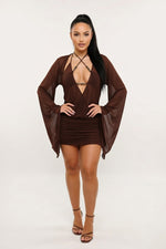 Cross Strap Top & Pleated Skirt Co-ord — front view