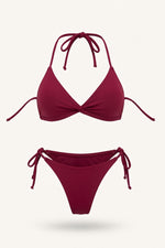 Solid Two-Piece Bikini — Burgundy