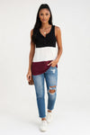 Contrast Collar Button Vest