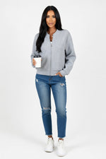 Plaid Zipper Jacket — Grey