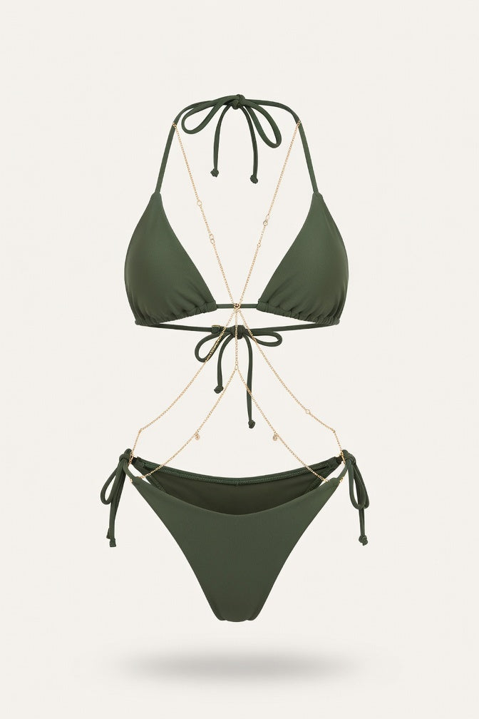 Underwire Bikini Set — Army Green