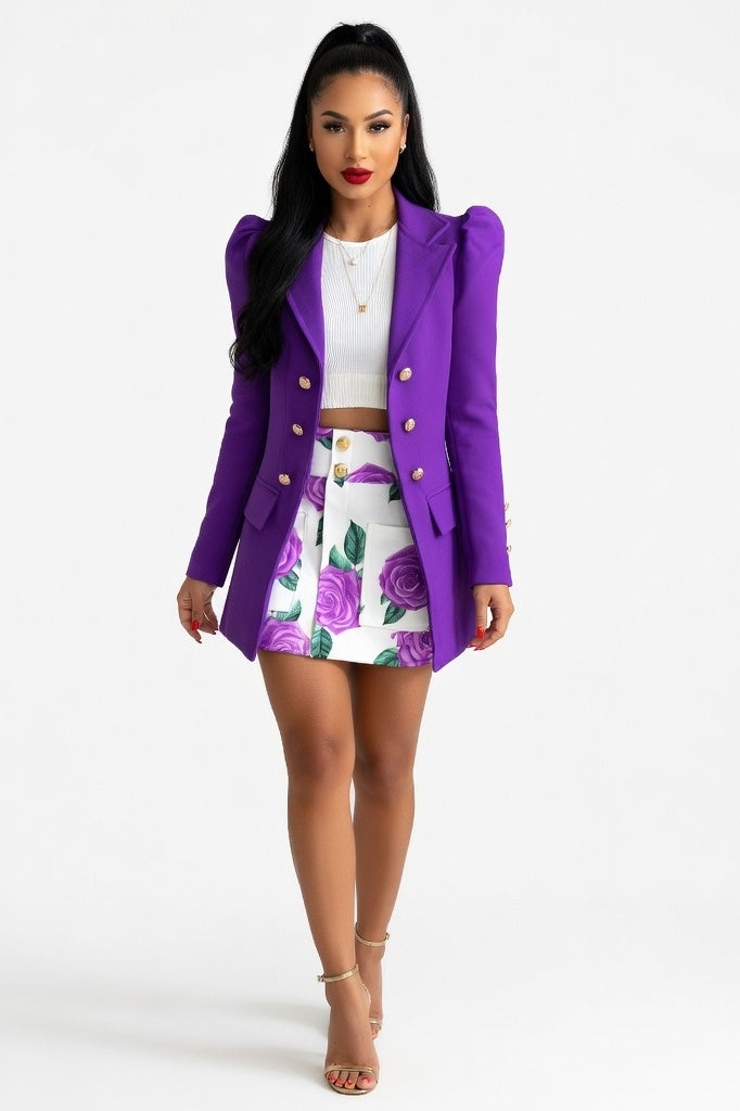 Printed Co-ord Set — Purple