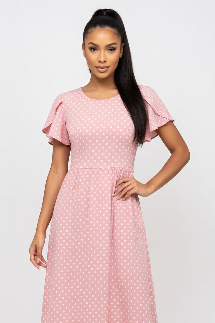 Petal Sleeve Midi Dress — Colour 2