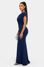 Off-Shoulder Column Dress — side view