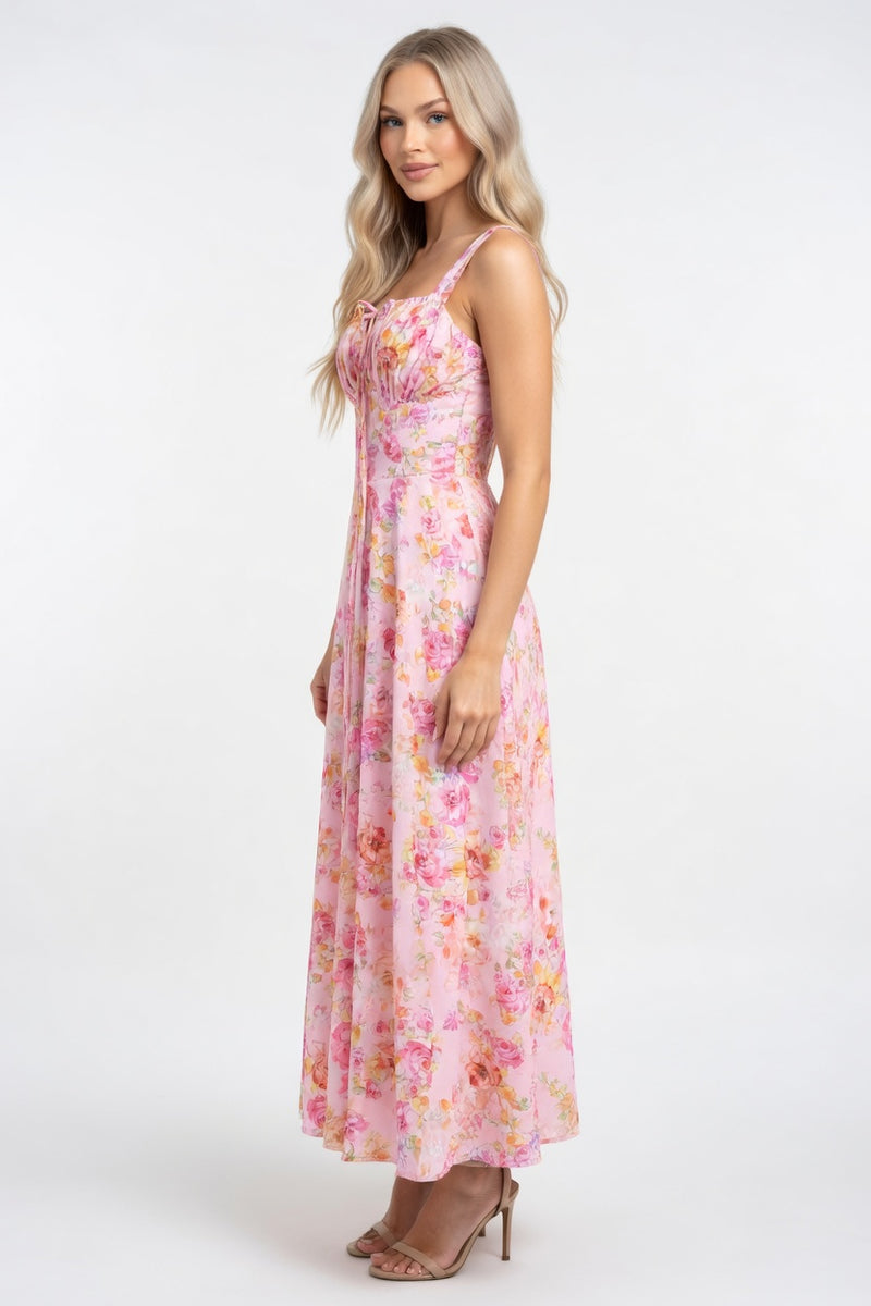 Printed Halter Maxi Dress — side view