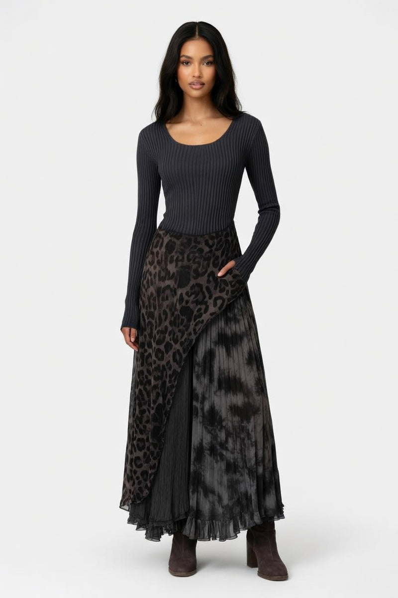 Leopard Print Swing Dress — front view