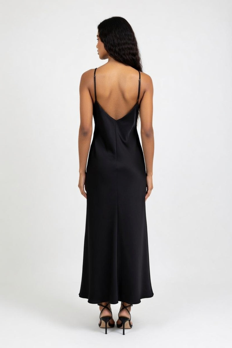 Satin Mini Dress — back view