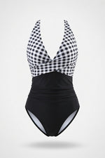 Backless Cross-Detail Swimsuit — front view
