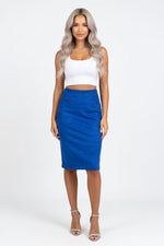 Suede Mini Skirt — Blue