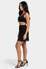 Lace Slit A-Line Skirt — side view