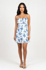 Floral Halter Dress — White
