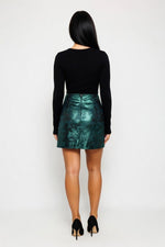 Satin A-Line Skirt with Side Slit — back view