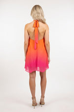 Gradient Halter Mini Dress — back view