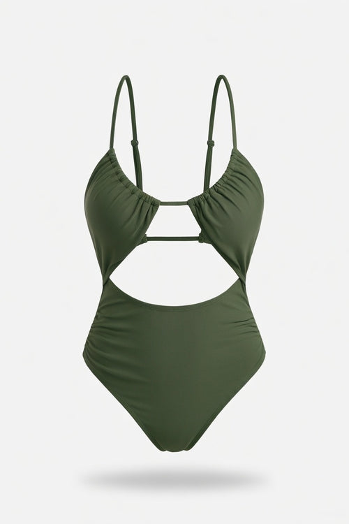 Sculpting One-Piece Swimsuit — Army Green