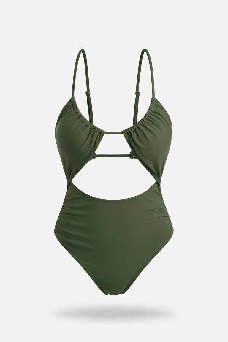 Sculpting One-Piece Swimsuit — Army Green
