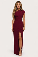 One Shoulder Split Dress — Dark Blue