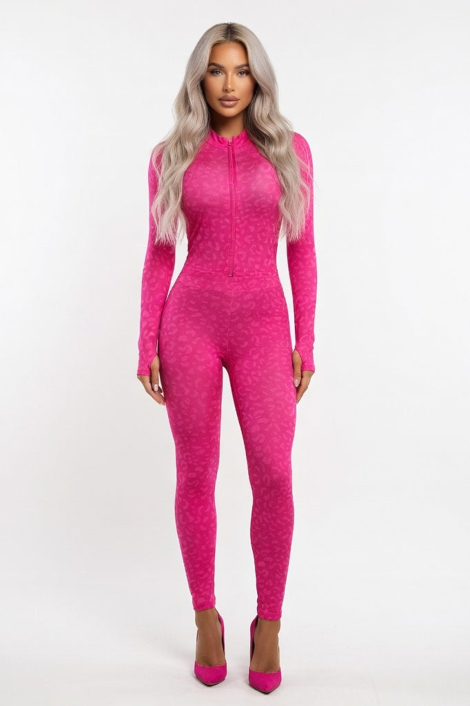 Leopard Print Co-Ord Set — Rose Red