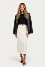 Structured White Suit Skirt — front view