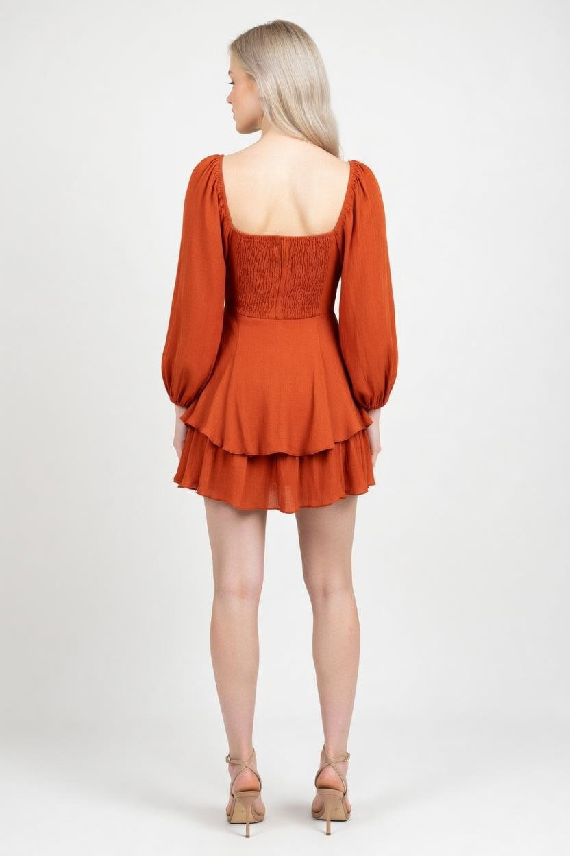 Ruffle Square Neck Jumpsuit — back view