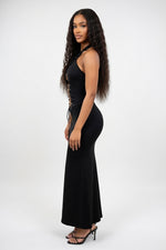 Halter Cross-Strap Backless Dress — side view