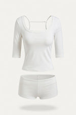 Lace Trim Lounge Set — front view
