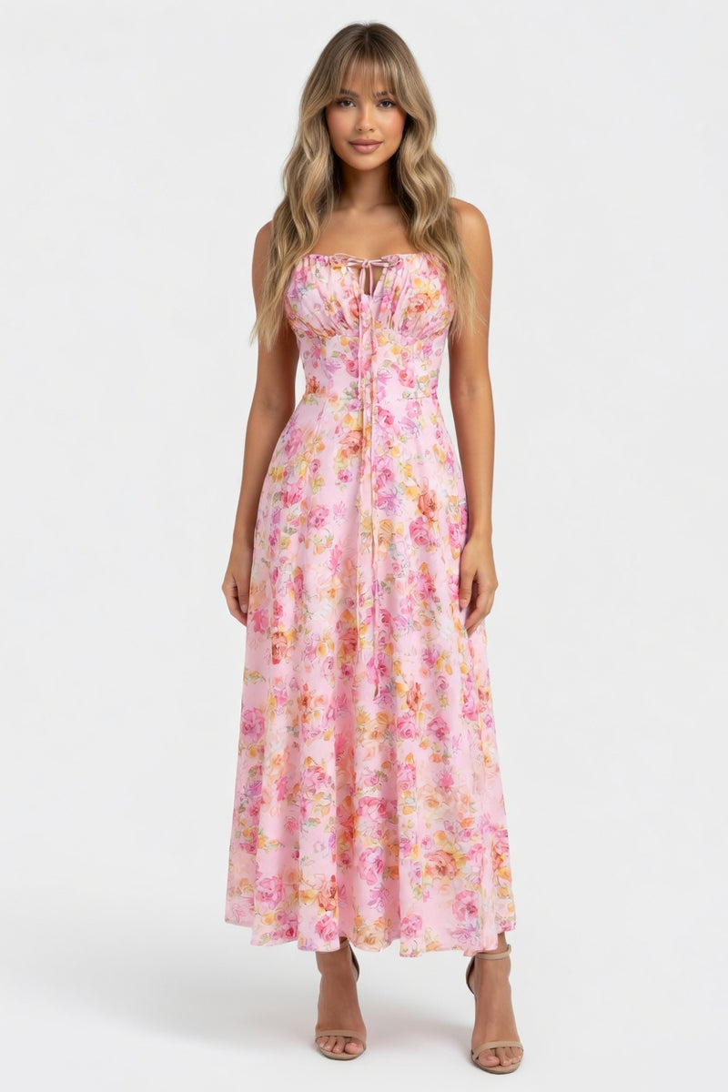 Printed Strappy Dress — front view