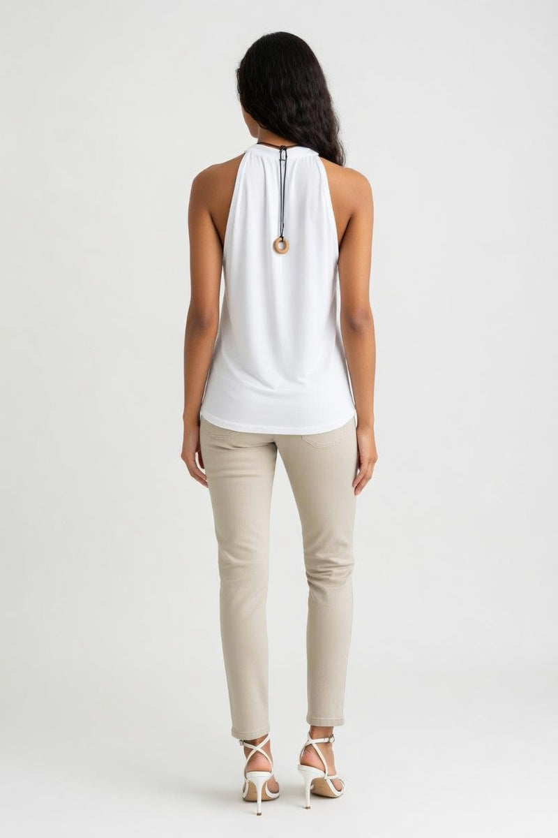 Halter V-Neck Top — back view