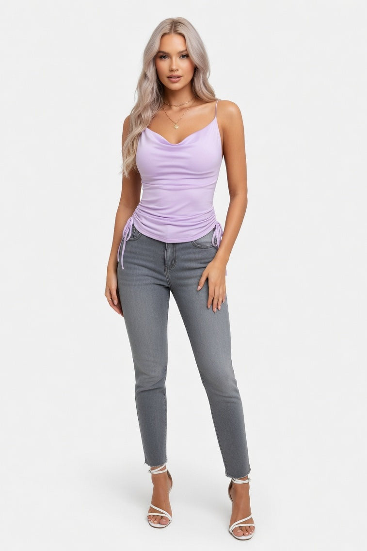 Deep V Cami Top — Light Purple