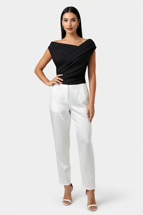 Asymmetric Collar Top — front view