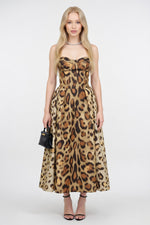 Leopard Print Halter Mini Dress — front view