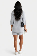 Round Neck Shorts Co-Ord Set — back view