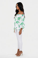 Off-Shoulder Lantern Sleeve Top — side view