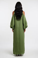 Off-Shoulder Long Sleeve Dress — back view