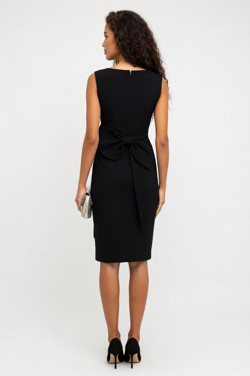 Solid Colour Bodycon Dress — back view