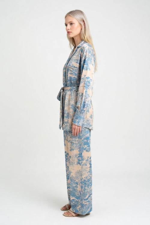 Printed Shirt & Wide-Leg Trouser Co-Ord — side view
