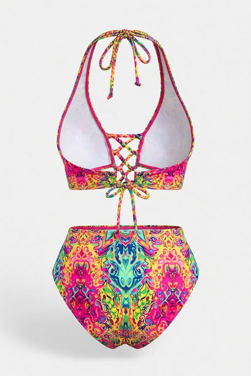 Lace-Up Bikini Set — back view