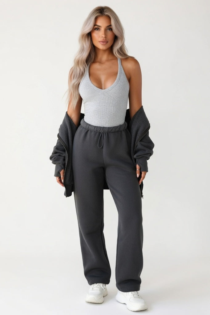 Ribbed Knit Vest — Marl Grey