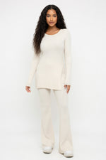 Ribbed Loungewear Co-Ord Set — Ivory